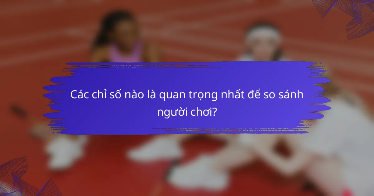 Các chỉ số nào là quan trọng nhất để so sánh người chơi?