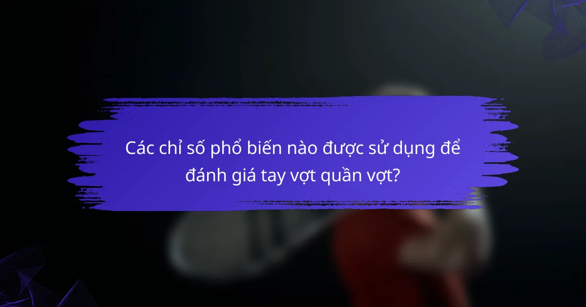 Các chỉ số phổ biến nào được sử dụng để đánh giá tay vợt quần vợt?