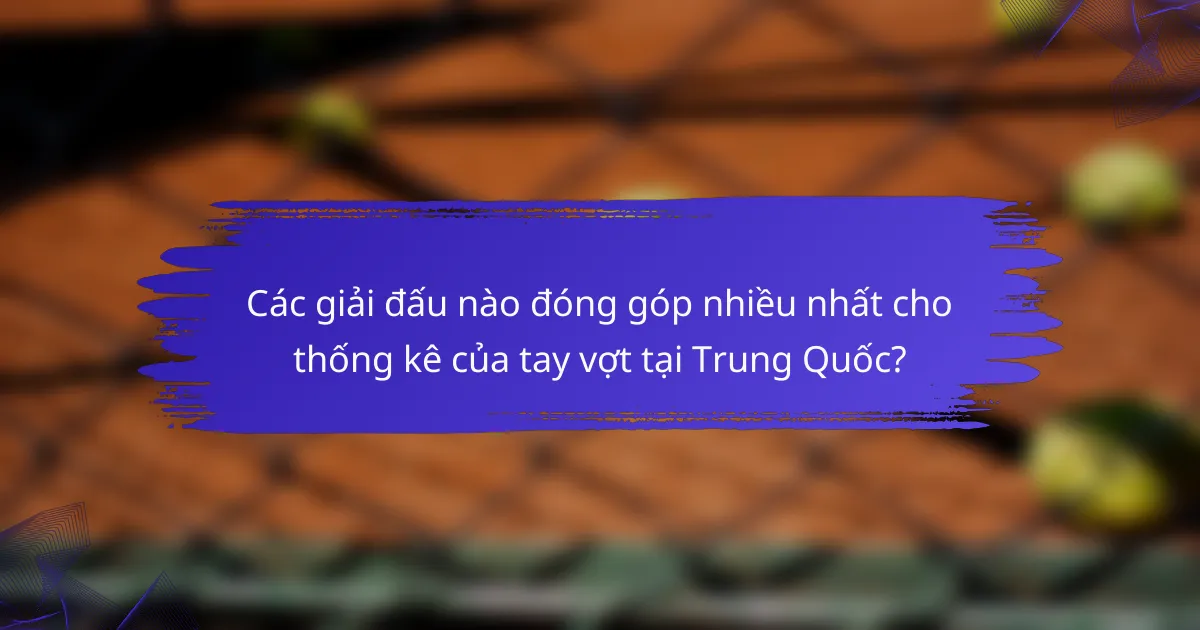 Các giải đấu nào đóng góp nhiều nhất cho thống kê của tay vợt tại Trung Quốc?