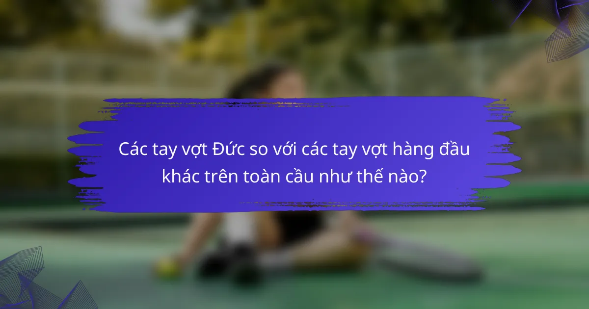Các tay vợt Đức so với các tay vợt hàng đầu khác trên toàn cầu như thế nào?