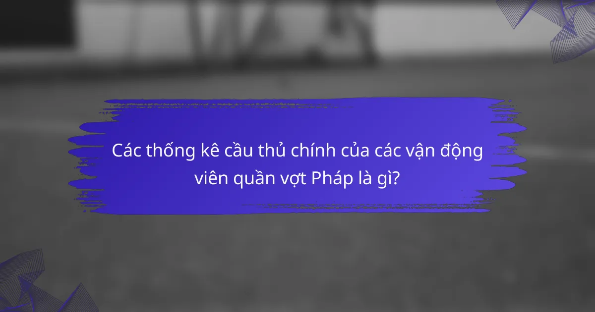 Các thống kê cầu thủ chính của các vận động viên quần vợt Pháp là gì?