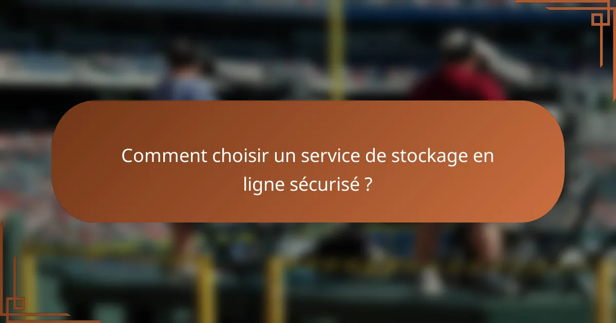 Comment choisir un service de stockage en ligne sécurisé ?
