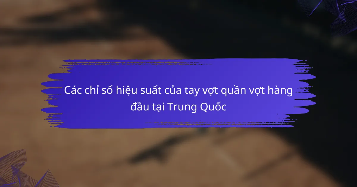 Các chỉ số hiệu suất của tay vợt quần vợt hàng đầu tại Trung Quốc