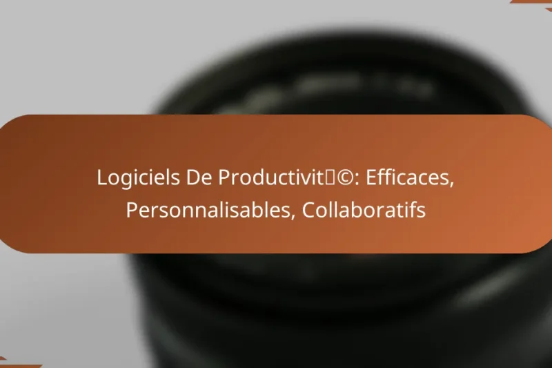 Logiciels De Productivité: Efficaces, Personnalisables, Collaboratifs