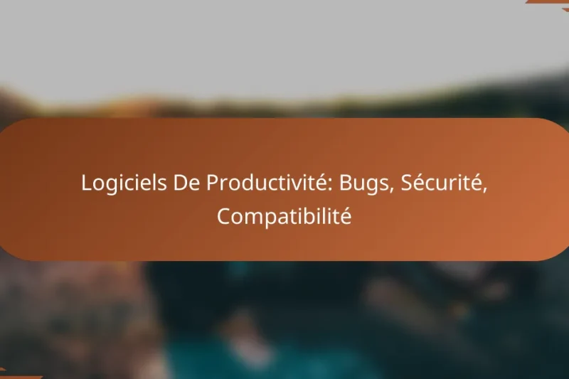 Logiciels De Productivité: Bugs, Sécurité, Compatibilité