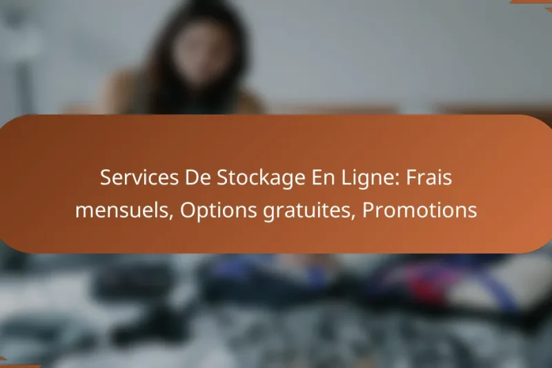 Services De Stockage En Ligne: Frais mensuels, Options gratuites, Promotions