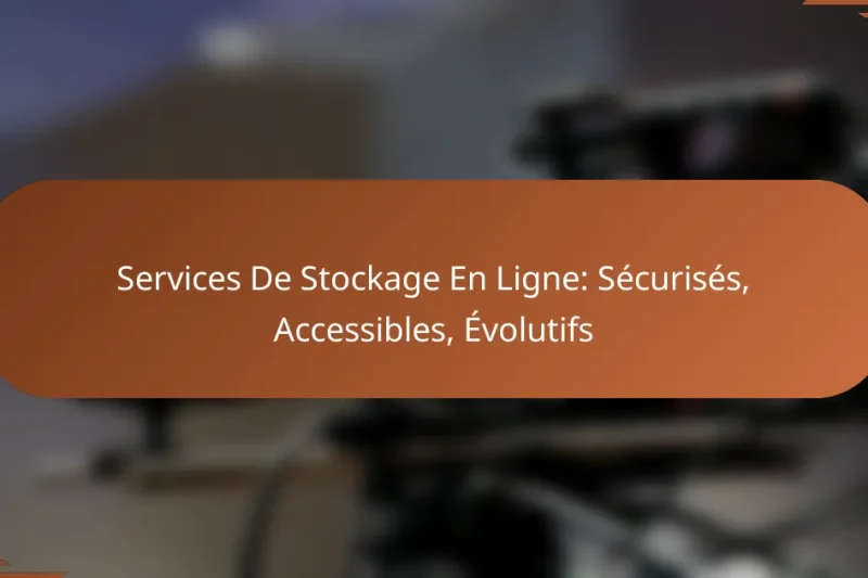 Services De Stockage En Ligne: Sécurisés, Accessibles, Évolutifs