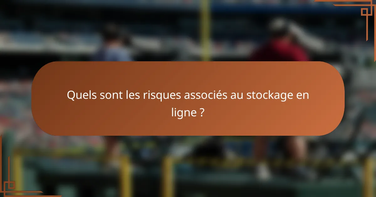 Quels sont les risques associés au stockage en ligne ?